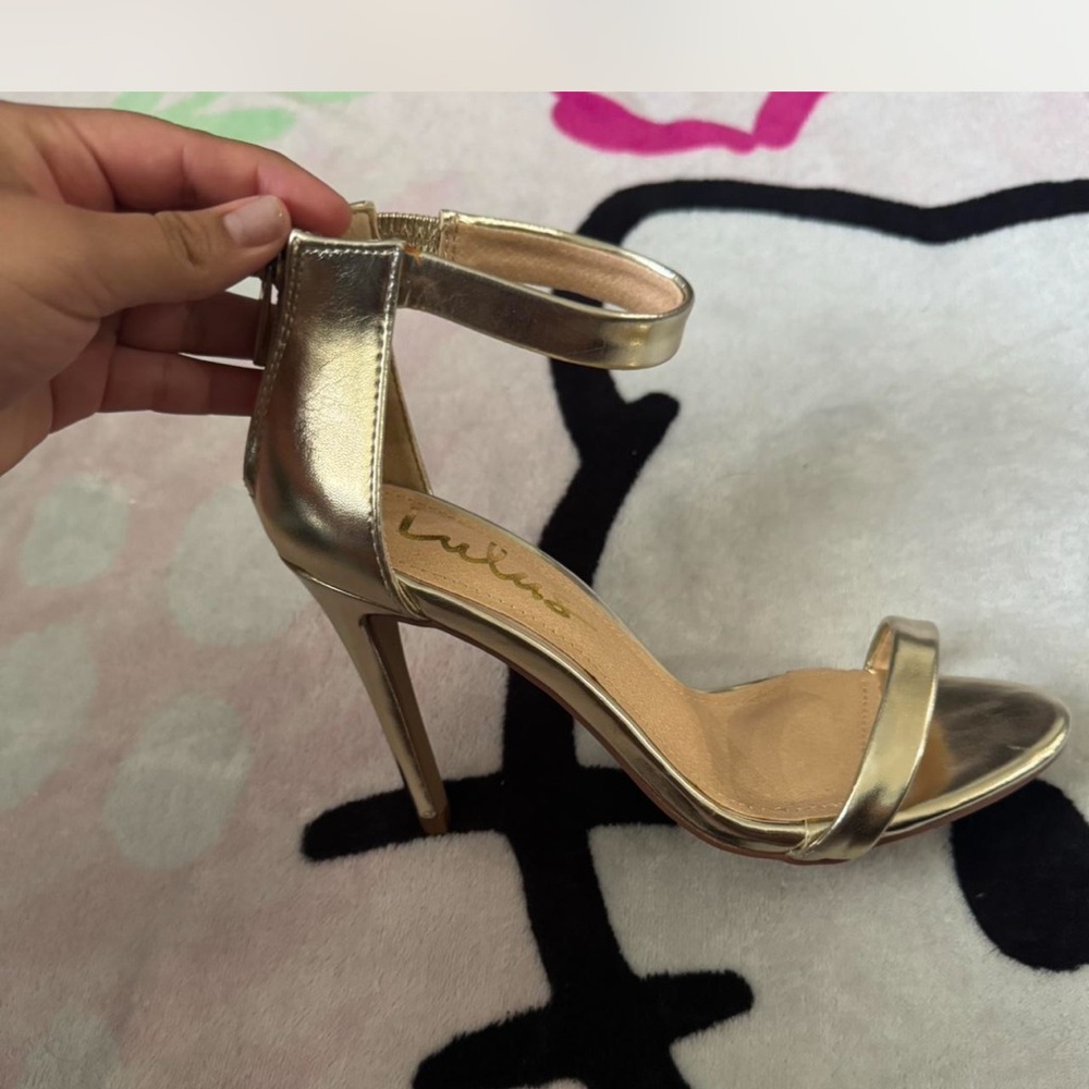 Gold High Heel Sandals